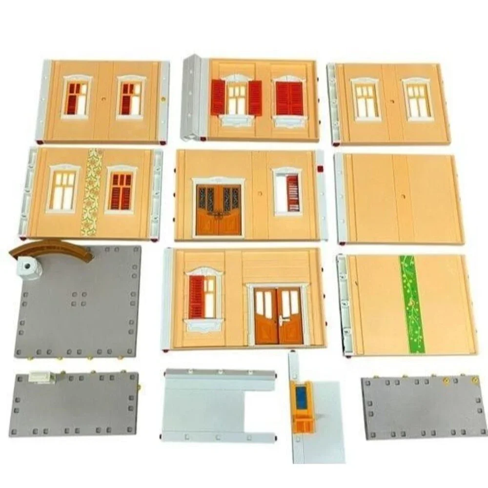 2010 Playmobil 5302 Dollhouse Incomplete-Walls, Roofs, Floors, Foundation
